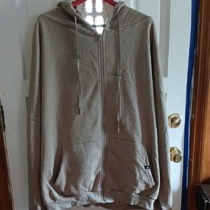 POPFLEX Men's Beige Zip-Up Sweater